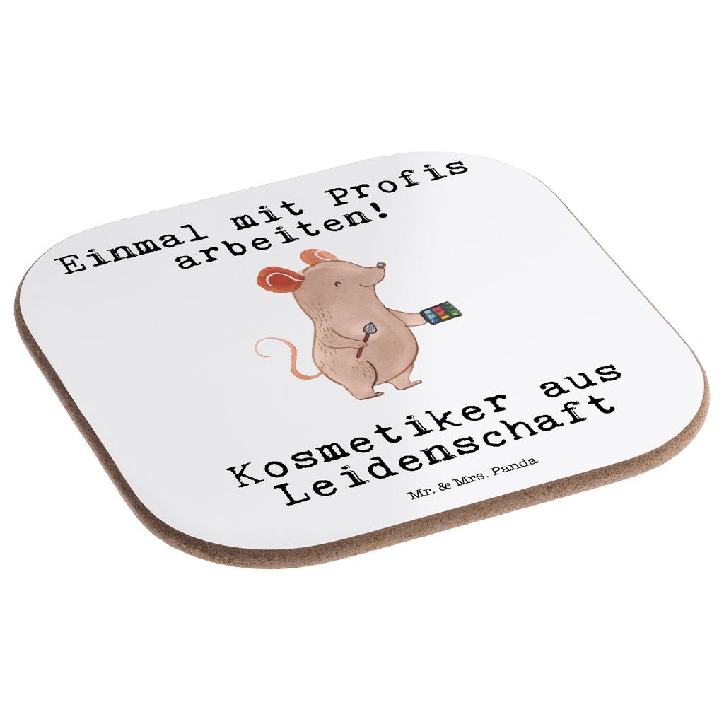 Quadratische Untersetzer Kosmetiker aus Leidenschaft Bierdeckel, Glasuntersetzer, Untersetzer Gläser, Getränkeuntersetzer, Beruf, Ausbildung, Jubiläum, Abschied, Rente, Kollege, Kollegin, Geschenk, Schenken, Arbeitskollege, Mitarbeiter, Firma, Danke, Dankeschön, Kosmetiker, Make Up Artist, Maskenbildner, Visagist, Beauty Salon, Kosmetikstudio, Eröffnung