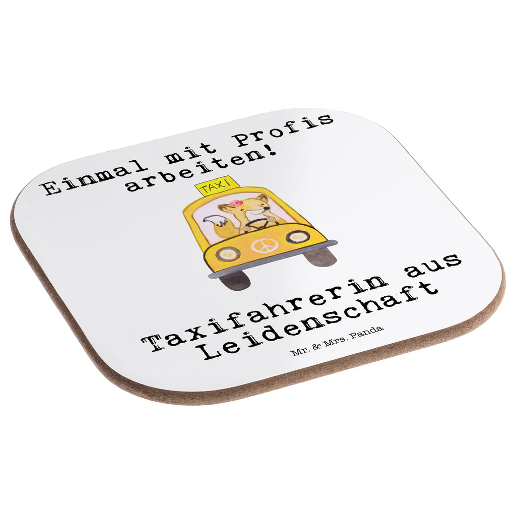 Quadratische Untersetzer Taxifahrerin aus Leidenschaft Bierdeckel, Glasuntersetzer, Untersetzer Gläser, Getränkeuntersetzer, Beruf, Ausbildung, Jubiläum, Abschied, Rente, Kollege, Kollegin, Geschenk, Schenken, Arbeitskollege, Mitarbeiter, Firma, Danke, Dankeschön