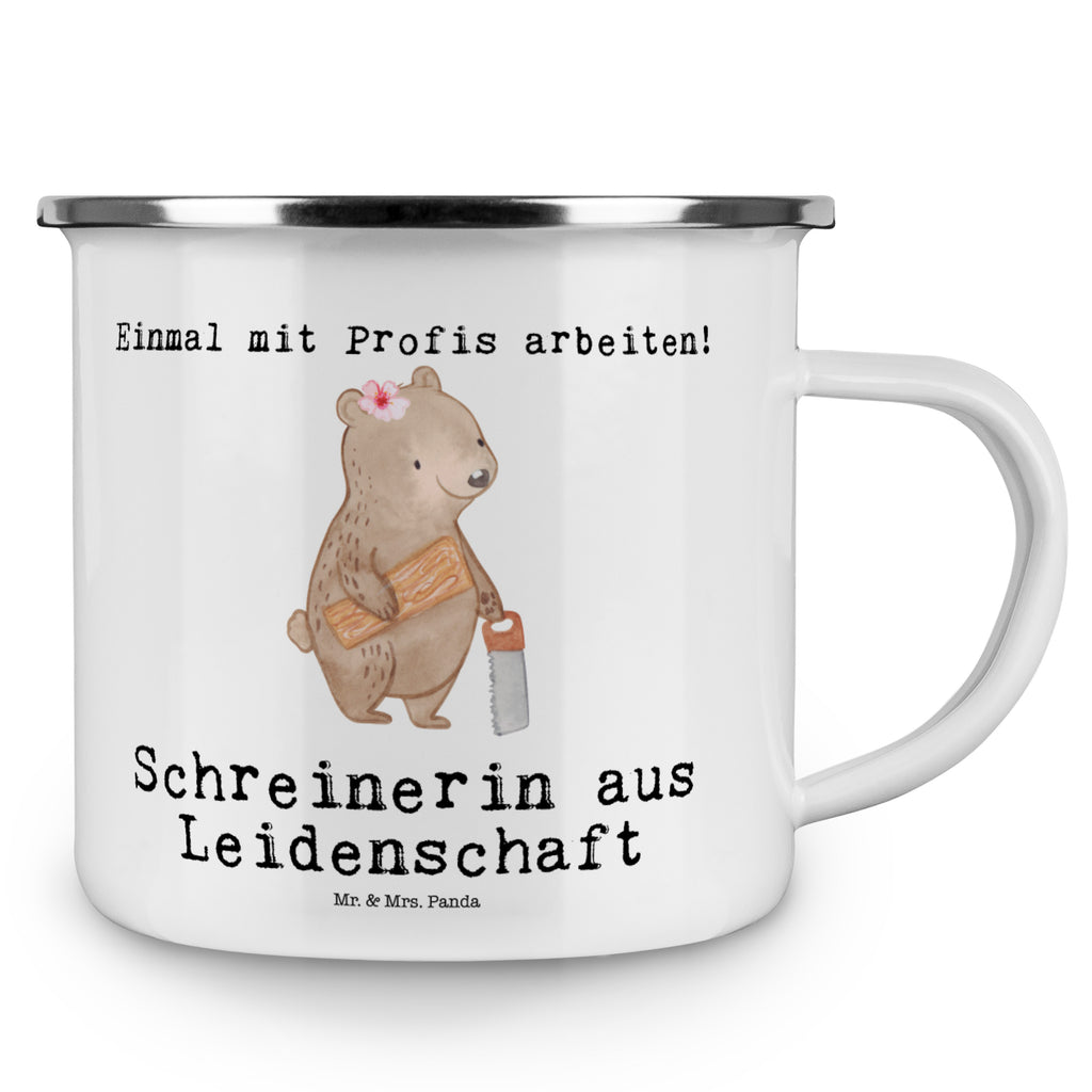 Camping Emaille Tasse Schreinerin aus Leidenschaft Campingtasse, Trinkbecher, Metalltasse, Outdoor Tasse, Emaille Trinkbecher, Blechtasse Outdoor, Emaille Campingbecher, Edelstahl Trinkbecher, Metalltasse für Camping, Kaffee Blechtasse, Camping Tasse Metall, Beruf, Ausbildung, Jubiläum, Abschied, Rente, Kollege, Kollegin, Geschenk, Schenken, Arbeitskollege, Mitarbeiter, Firma, Danke, Dankeschön