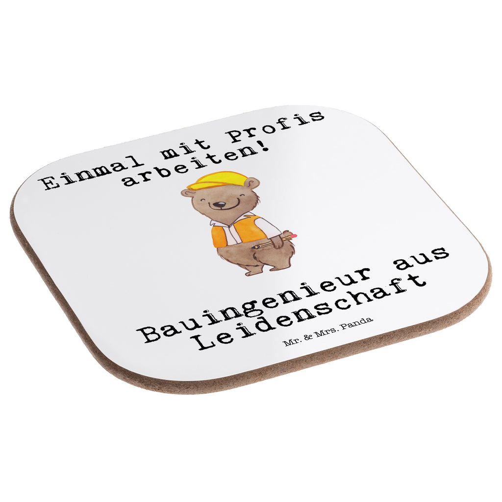 Quadratische Untersetzer Bauingenieur aus Leidenschaft Bierdeckel, Glasuntersetzer, Untersetzer Gläser, Getränkeuntersetzer, Beruf, Ausbildung, Jubiläum, Abschied, Rente, Kollege, Kollegin, Geschenk, Schenken, Arbeitskollege, Mitarbeiter, Firma, Danke, Dankeschön, Bauingenieur, Statiker, Ingeniuer, Baustelle, Studium