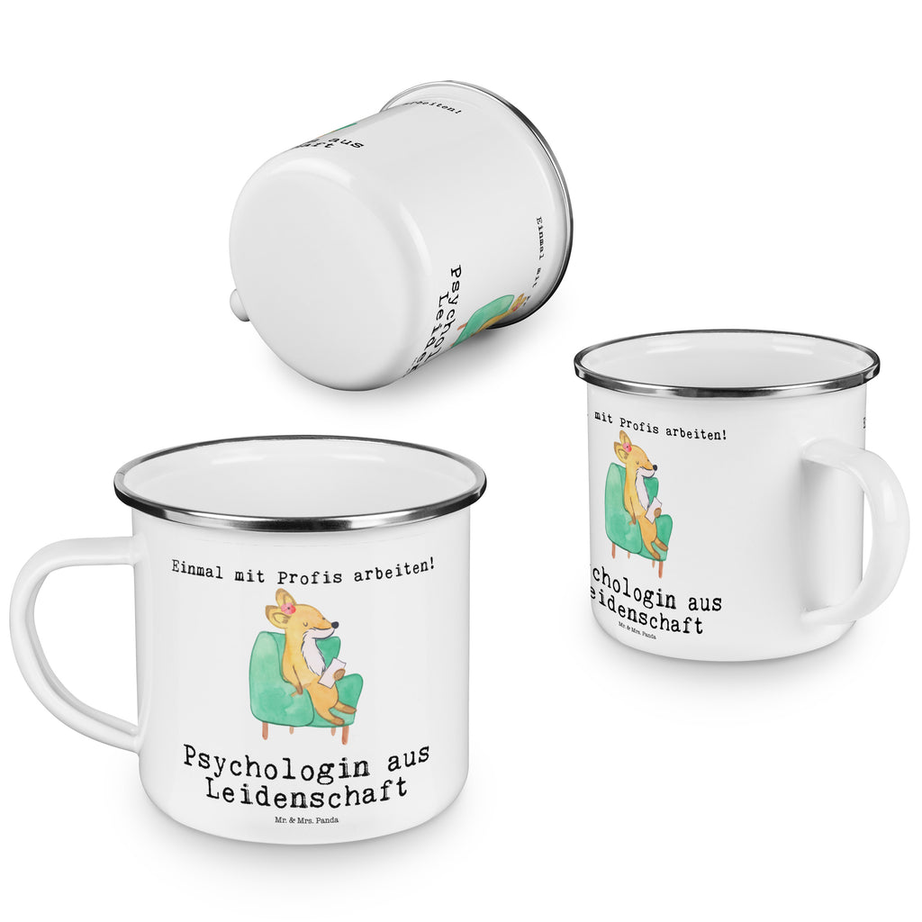 Camping Emaille Tasse Psychologin aus Leidenschaft Campingtasse, Trinkbecher, Metalltasse, Outdoor Tasse, Emaille Trinkbecher, Blechtasse Outdoor, Emaille Campingbecher, Edelstahl Trinkbecher, Metalltasse für Camping, Kaffee Blechtasse, Camping Tasse Metall, Beruf, Ausbildung, Jubiläum, Abschied, Rente, Kollege, Kollegin, Geschenk, Schenken, Arbeitskollege, Mitarbeiter, Firma, Danke, Dankeschön