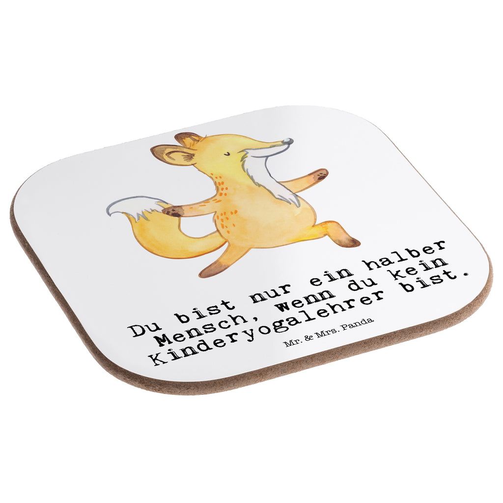 Quadratische Untersetzer Kinderyogalehrer mit Herz Bierdeckel, Glasuntersetzer, Untersetzer Gläser, Getränkeuntersetzer, Beruf, Ausbildung, Jubiläum, Abschied, Rente, Kollege, Kollegin, Geschenk, Schenken, Arbeitskollege, Mitarbeiter, Firma, Danke, Dankeschön
