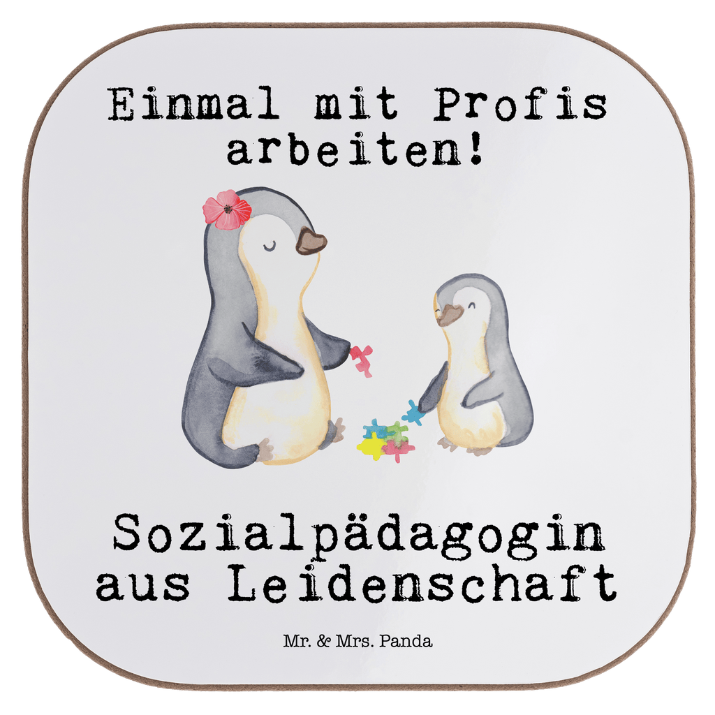 Quadratische Untersetzer Sozialpädagogin aus Leidenschaft Bierdeckel, Glasuntersetzer, Untersetzer Gläser, Getränkeuntersetzer, Beruf, Ausbildung, Jubiläum, Abschied, Rente, Kollege, Kollegin, Geschenk, Schenken, Arbeitskollege, Mitarbeiter, Firma, Danke, Dankeschön