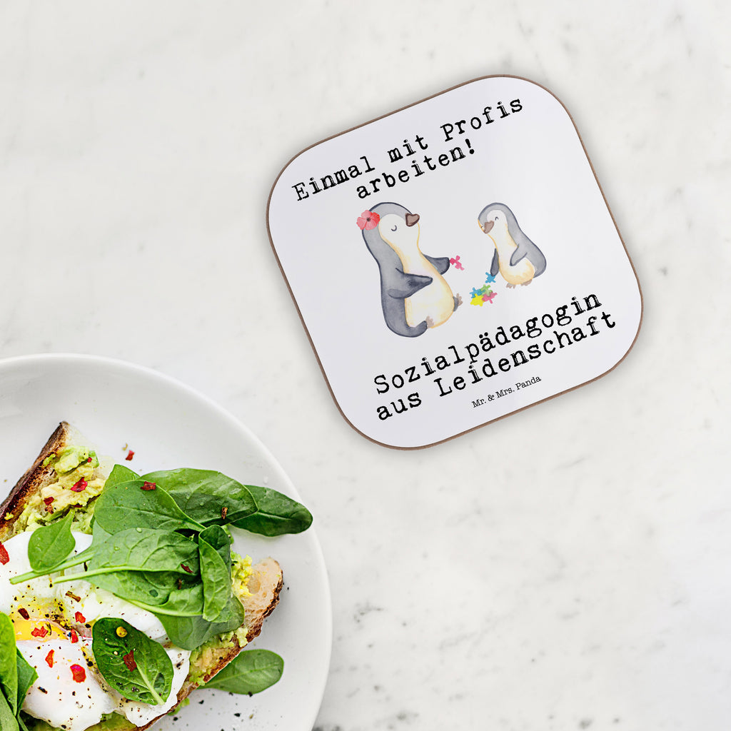 Quadratische Untersetzer Sozialpädagogin aus Leidenschaft Bierdeckel, Glasuntersetzer, Untersetzer Gläser, Getränkeuntersetzer, Beruf, Ausbildung, Jubiläum, Abschied, Rente, Kollege, Kollegin, Geschenk, Schenken, Arbeitskollege, Mitarbeiter, Firma, Danke, Dankeschön