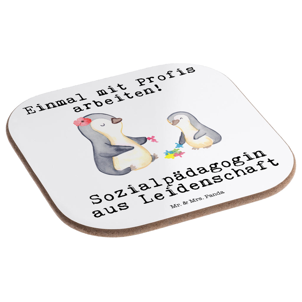 Quadratische Untersetzer Sozialpädagogin aus Leidenschaft Bierdeckel, Glasuntersetzer, Untersetzer Gläser, Getränkeuntersetzer, Beruf, Ausbildung, Jubiläum, Abschied, Rente, Kollege, Kollegin, Geschenk, Schenken, Arbeitskollege, Mitarbeiter, Firma, Danke, Dankeschön