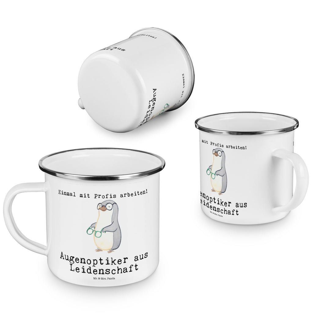 Camping Emaille Tasse Augenoptiker aus Leidenschaft Campingtasse, Trinkbecher, Metalltasse, Outdoor Tasse, Emaille Trinkbecher, Blechtasse Outdoor, Emaille Campingbecher, Edelstahl Trinkbecher, Metalltasse für Camping, Kaffee Blechtasse, Camping Tasse Metall, Beruf, Ausbildung, Jubiläum, Abschied, Rente, Kollege, Kollegin, Geschenk, Schenken, Arbeitskollege, Mitarbeiter, Firma, Danke, Dankeschön, Augenoptiker, Optiker, Augenarzt, Optometrist, Brillenverkäufer, Brillengeschäft, Eröffnung
