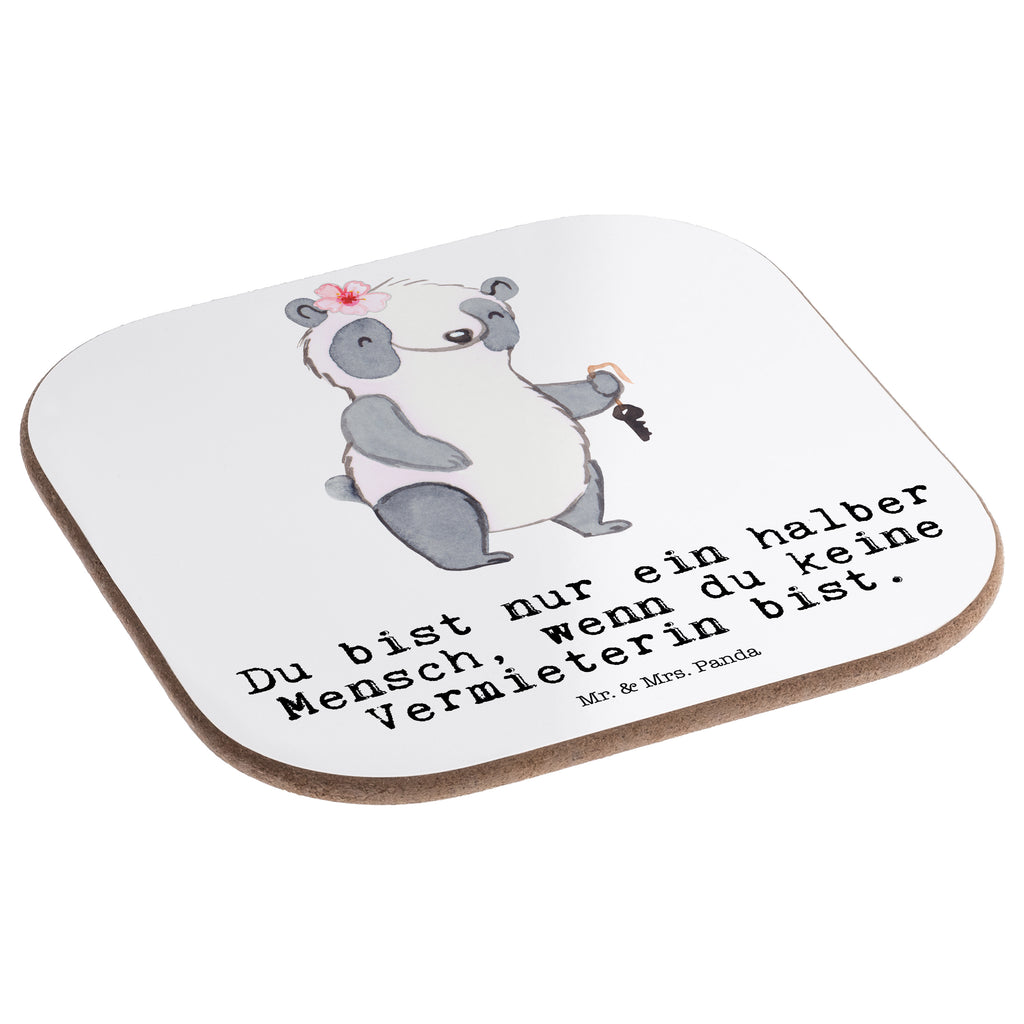 Quadratische Untersetzer Vermieterin mit Herz Bierdeckel, Glasuntersetzer, Untersetzer Gläser, Getränkeuntersetzer, Beruf, Ausbildung, Jubiläum, Abschied, Rente, Kollege, Kollegin, Geschenk, Schenken, Arbeitskollege, Mitarbeiter, Firma, Danke, Dankeschön