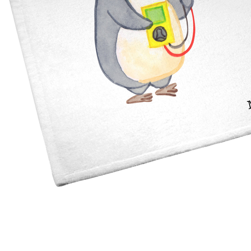 Gäste Handtuch Elektriker mit Herz Gästetuch, Reisehandtuch, Sport Handtuch, Frottier, Kinder Handtuch, Beruf, Ausbildung, Jubiläum, Abschied, Rente, Kollege, Kollegin, Geschenk, Schenken, Arbeitskollege, Mitarbeiter, Firma, Danke, Dankeschön, Elektriker, Elektronmonteur, Elektrotechniker, Elektroinstallateur, Elektromeister, Gesellenprüfung