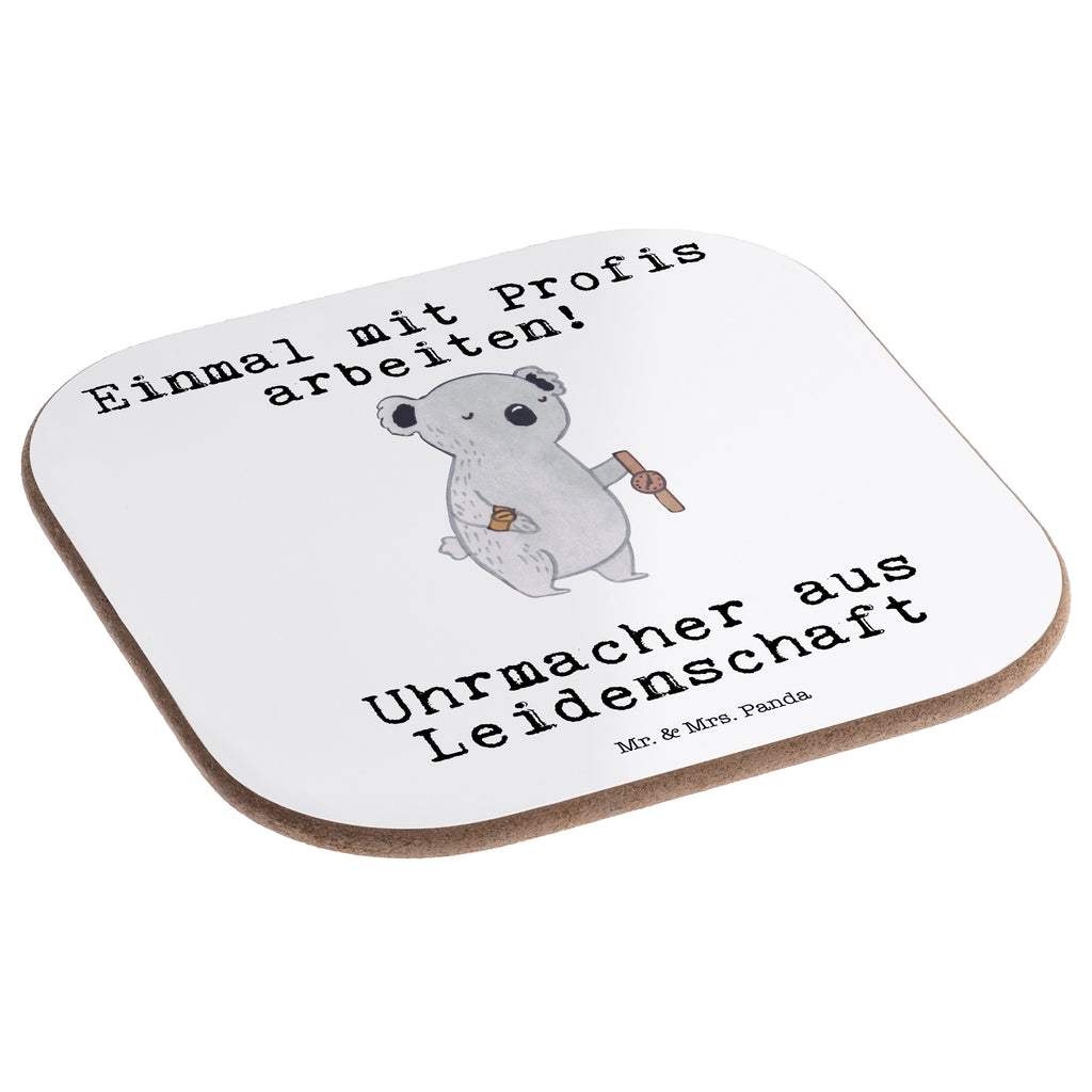 Quadratische Untersetzer Uhrmacher aus Leidenschaft Bierdeckel, Glasuntersetzer, Untersetzer Gläser, Getränkeuntersetzer, Beruf, Ausbildung, Jubiläum, Abschied, Rente, Kollege, Kollegin, Geschenk, Schenken, Arbeitskollege, Mitarbeiter, Firma, Danke, Dankeschön