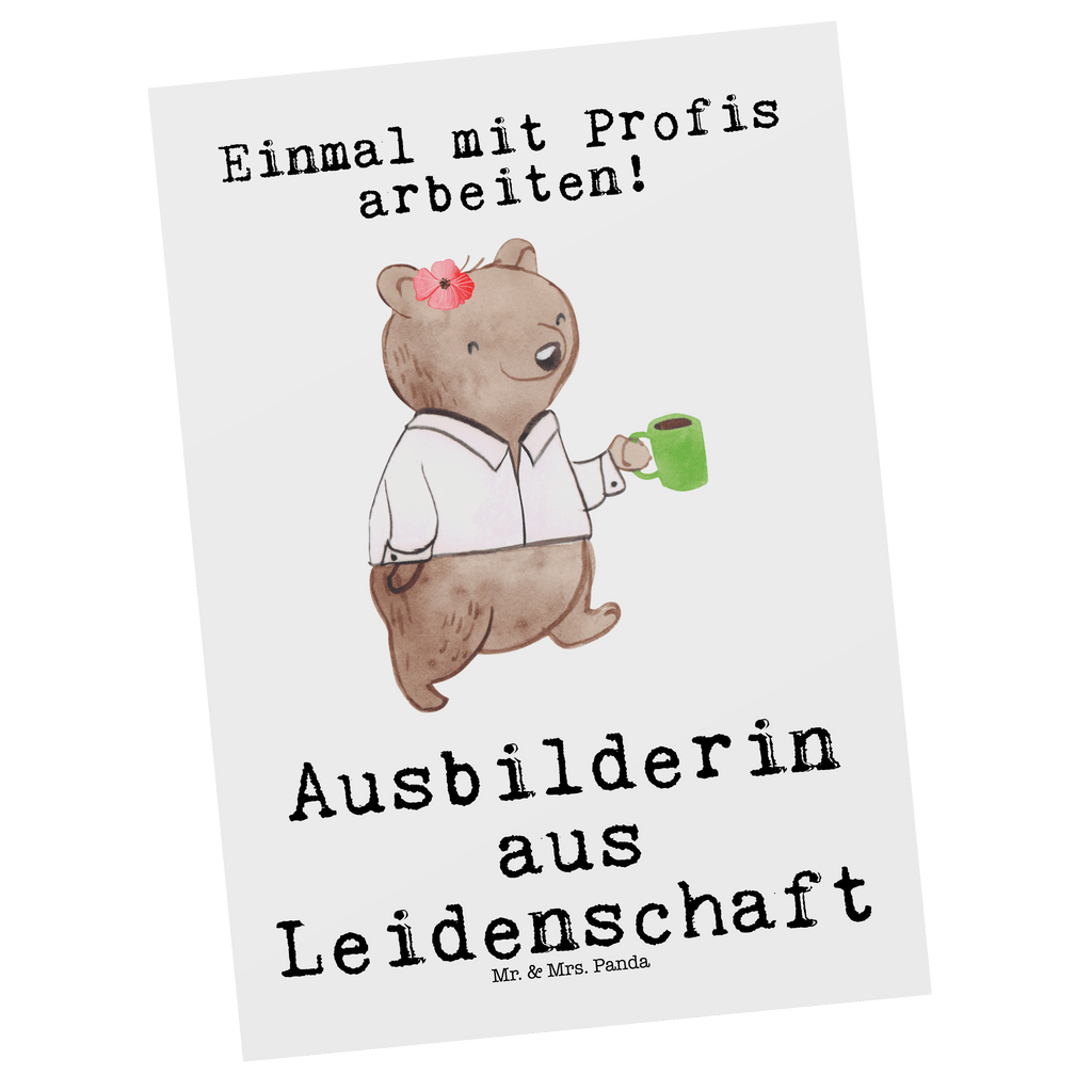 Postkarte Ausbilderin aus Leidenschaft Geschenkkarte, Grußkarte, Karte, Einladung, Ansichtskarte, Geburtstagskarte, Einladungskarte, Beruf, Ausbildung, Jubiläum, Abschied, Rente, Kollege, Kollegin, Geschenk, Schenken, Arbeitskollege, Mitarbeiter, Firma, Danke, Dankeschön, Ausbilderin, Tutorin, Ausbilderprüfung