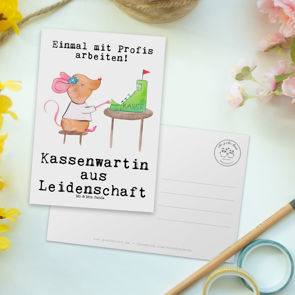 Postkarte Kassenwartin aus Leidenschaft Geschenkkarte, Grußkarte, Karte, Einladung, Ansichtskarte, Geburtstagskarte, Einladungskarte, Dankeskarte, Beruf, Ausbildung, Jubiläum, Abschied, Rente, Kollege, Kollegin, Geschenk, Schenken, Arbeitskollege, Mitarbeiter, Firma, Danke, Dankeschön, Kassenwartin, Schatzmeisterin, Verein