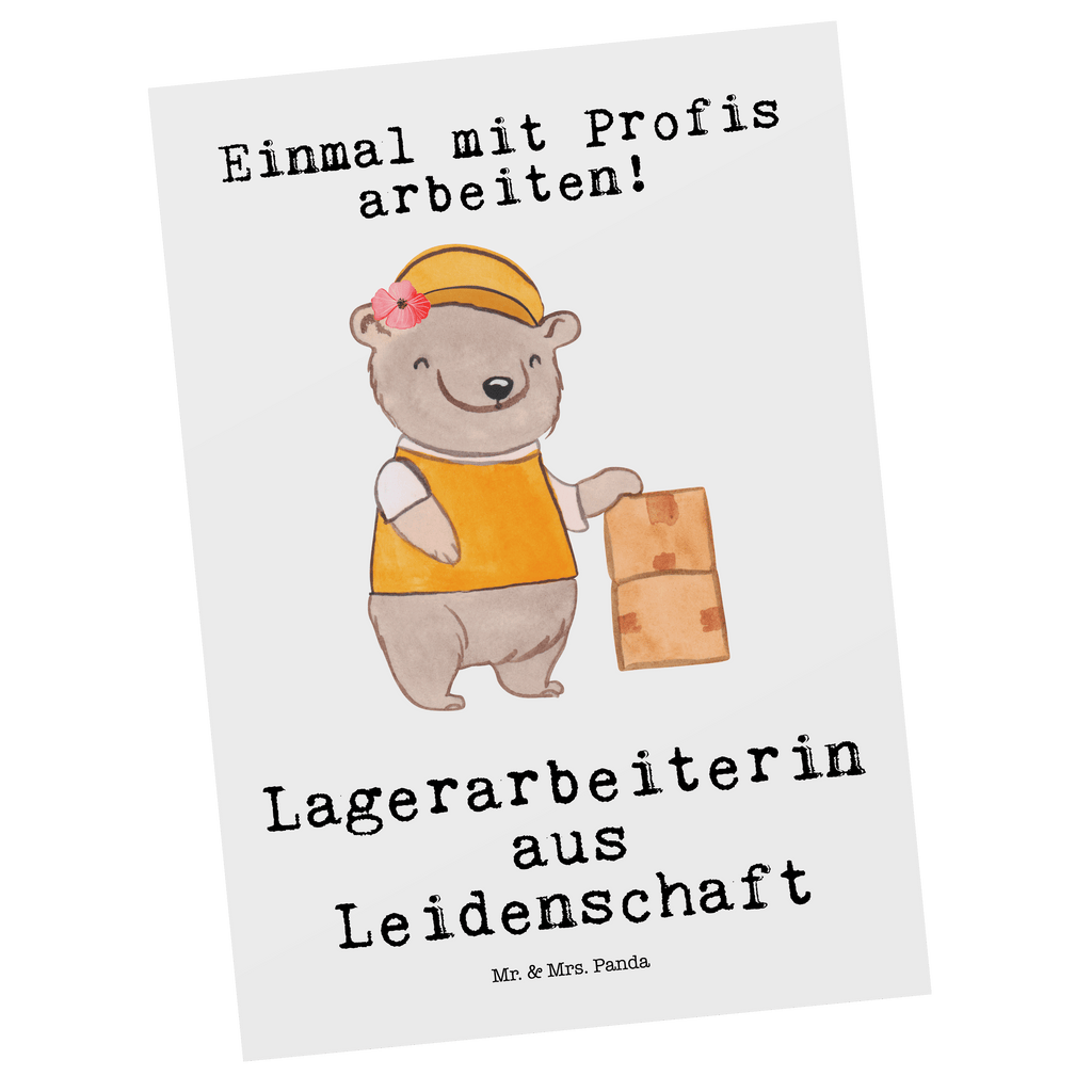 Postkarte Lagerarbeiterin aus Leidenschaft Geschenkkarte, Grußkarte, Karte, Einladung, Ansichtskarte, Geburtstagskarte, Einladungskarte, Dankeskarte, Beruf, Ausbildung, Jubiläum, Abschied, Rente, Kollege, Kollegin, Geschenk, Schenken, Arbeitskollege, Mitarbeiter, Firma, Danke, Dankeschön, Lagerarbeiterin, Fachlageristin, Lageristin, Lagerverwalterin