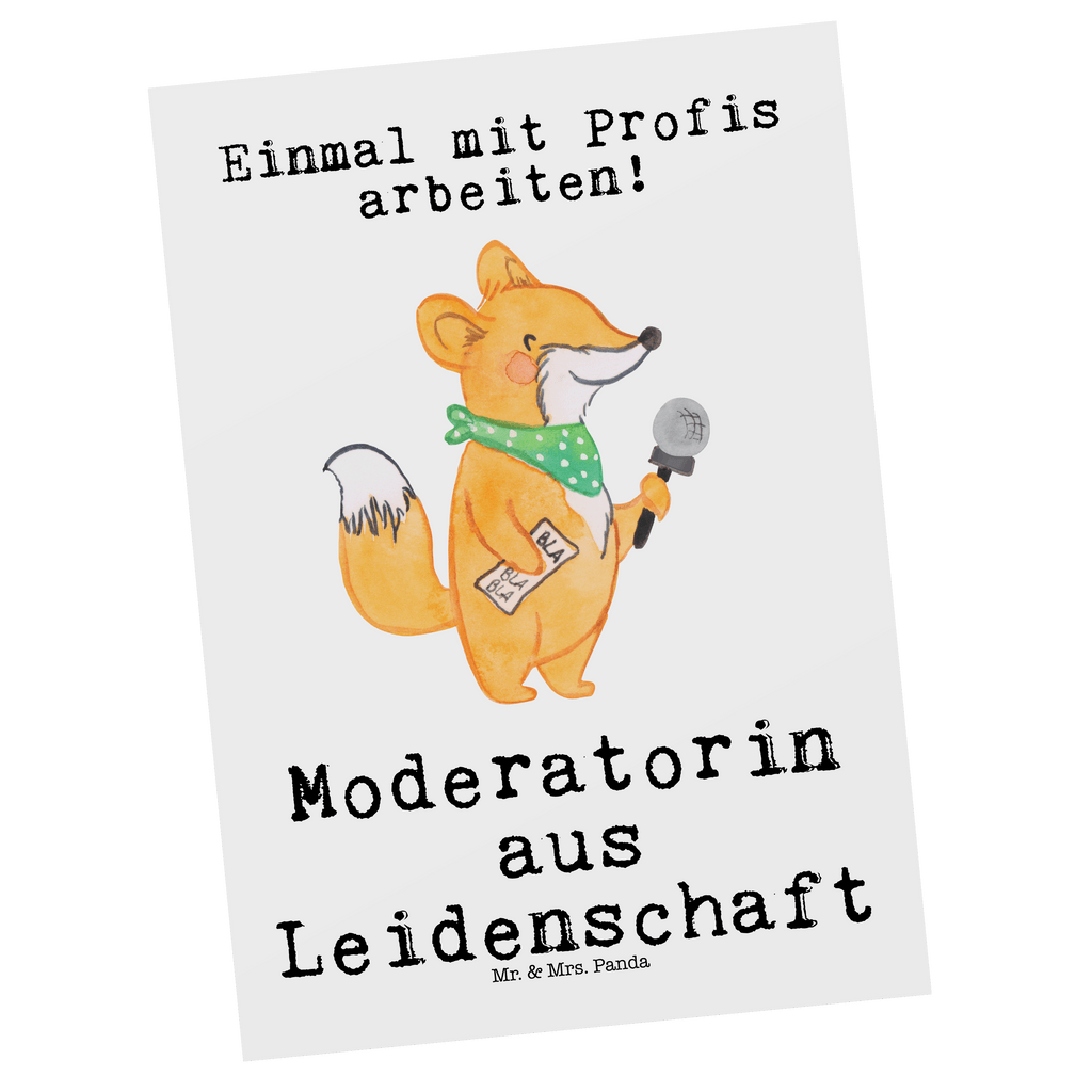 Postkarte Moderatorin aus Leidenschaft Geschenkkarte, Grußkarte, Karte, Einladung, Ansichtskarte, Geburtstagskarte, Einladungskarte, Dankeskarte, Beruf, Ausbildung, Jubiläum, Abschied, Rente, Kollege, Kollegin, Geschenk, Schenken, Arbeitskollege, Mitarbeiter, Firma, Danke, Dankeschön