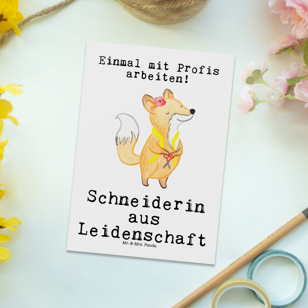 Postkarte Schneiderin aus Leidenschaft Geschenkkarte, Grußkarte, Karte, Einladung, Ansichtskarte, Geburtstagskarte, Einladungskarte, Dankeskarte, Beruf, Ausbildung, Jubiläum, Abschied, Rente, Kollege, Kollegin, Geschenk, Schenken, Arbeitskollege, Mitarbeiter, Firma, Danke, Dankeschön