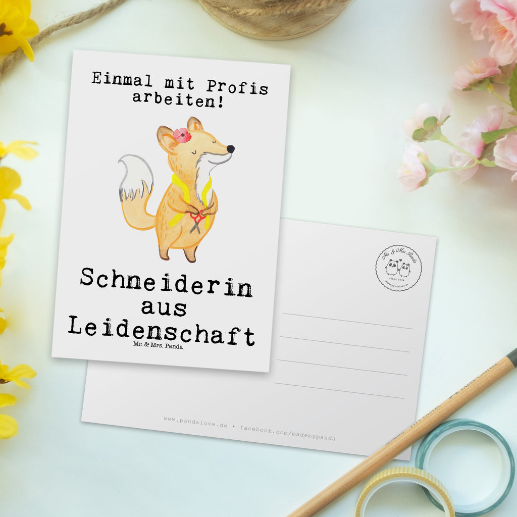 Postkarte Schneiderin aus Leidenschaft Geschenkkarte, Grußkarte, Karte, Einladung, Ansichtskarte, Geburtstagskarte, Einladungskarte, Dankeskarte, Beruf, Ausbildung, Jubiläum, Abschied, Rente, Kollege, Kollegin, Geschenk, Schenken, Arbeitskollege, Mitarbeiter, Firma, Danke, Dankeschön