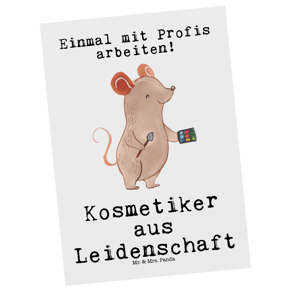 Postkarte Kosmetiker aus Leidenschaft Geschenkkarte, Grußkarte, Karte, Einladung, Ansichtskarte, Geburtstagskarte, Einladungskarte, Dankeskarte, Beruf, Ausbildung, Jubiläum, Abschied, Rente, Kollege, Kollegin, Geschenk, Schenken, Arbeitskollege, Mitarbeiter, Firma, Danke, Dankeschön, Kosmetiker, Make Up Artist, Maskenbildner, Visagist, Beauty Salon, Kosmetikstudio, Eröffnung