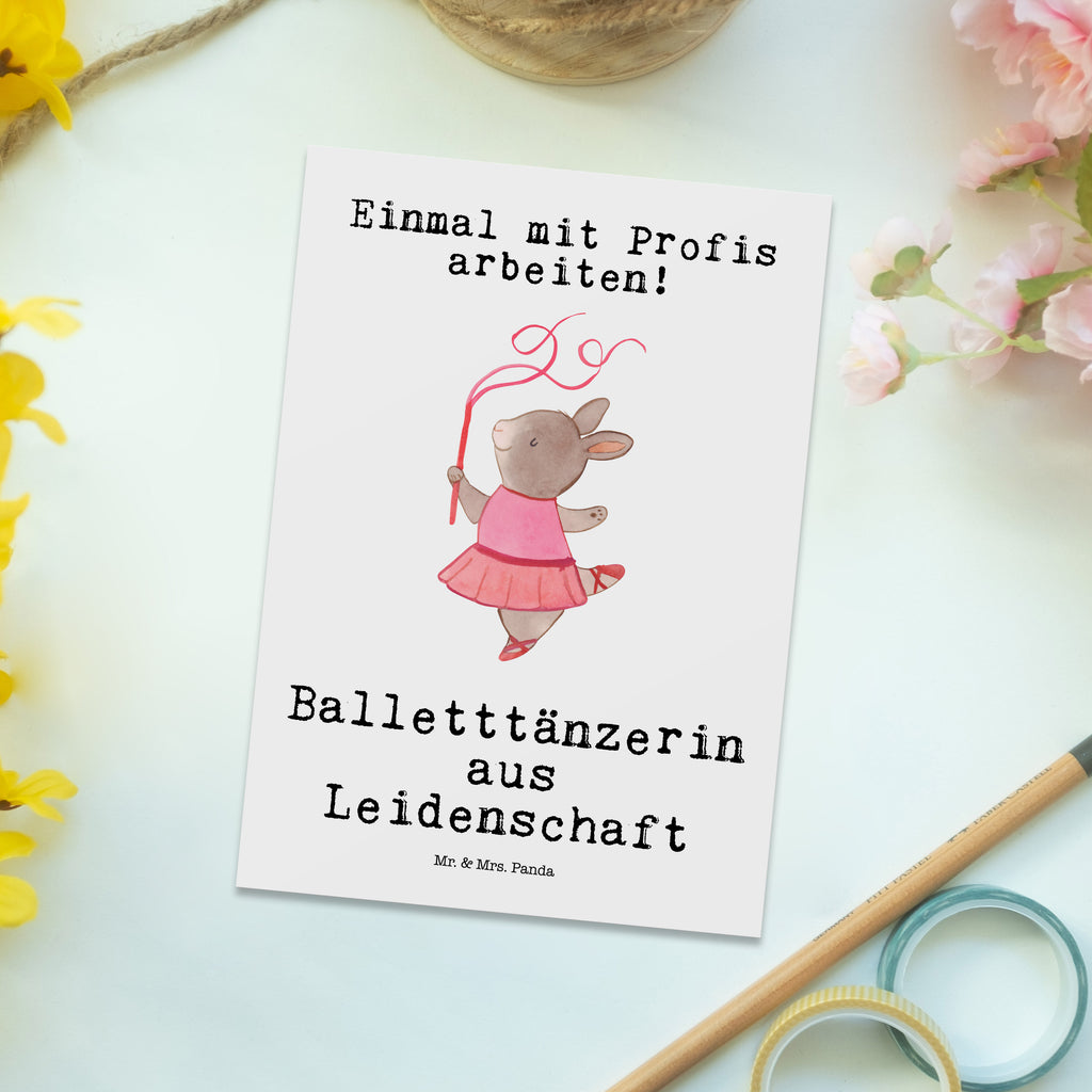 Postkarte Balletttänzerin aus Leidenschaft Geschenkkarte, Grußkarte, Karte, Einladung, Ansichtskarte, Geburtstagskarte, Einladungskarte, Beruf, Ausbildung, Jubiläum, Abschied, Rente, Kollege, Kollegin, Geschenk, Schenken, Arbeitskollege, Mitarbeiter, Firma, Danke, Dankeschön, Balletttänzerin, Ballerina, Ballett, Glücksbringer Auftritt, Ballettaufführung, Ballettunterricht, Ballettstunden