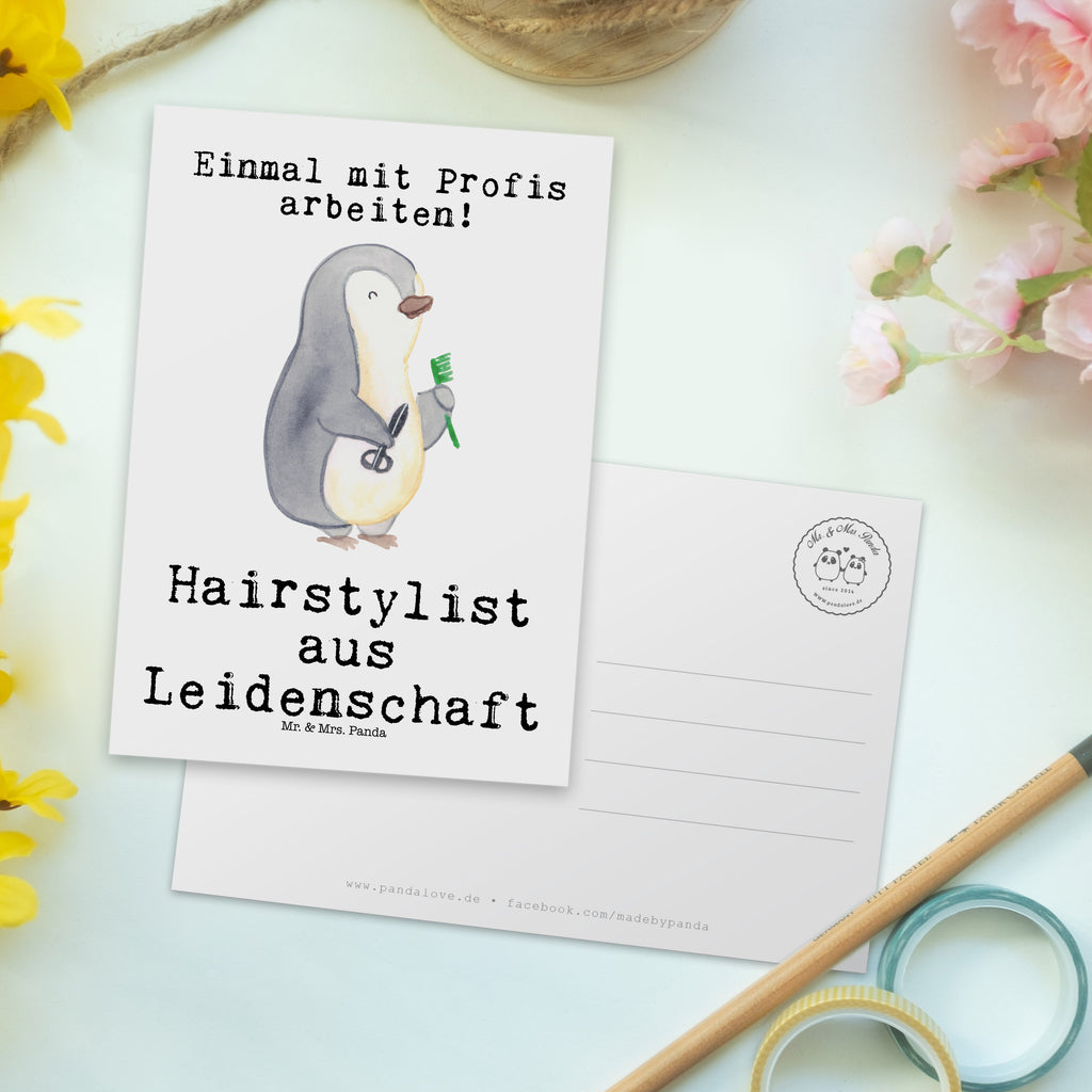 Postkarte Hairstylist aus Leidenschaft Geschenkkarte, Grußkarte, Karte, Einladung, Ansichtskarte, Geburtstagskarte, Einladungskarte, Dankeskarte, Beruf, Ausbildung, Jubiläum, Abschied, Rente, Kollege, Kollegin, Geschenk, Schenken, Arbeitskollege, Mitarbeiter, Firma, Danke, Dankeschön, Frisör, Haarstylist, Hairstylist, Friseursalon, Barbier, Coiffeur, Eröffnung Friseur