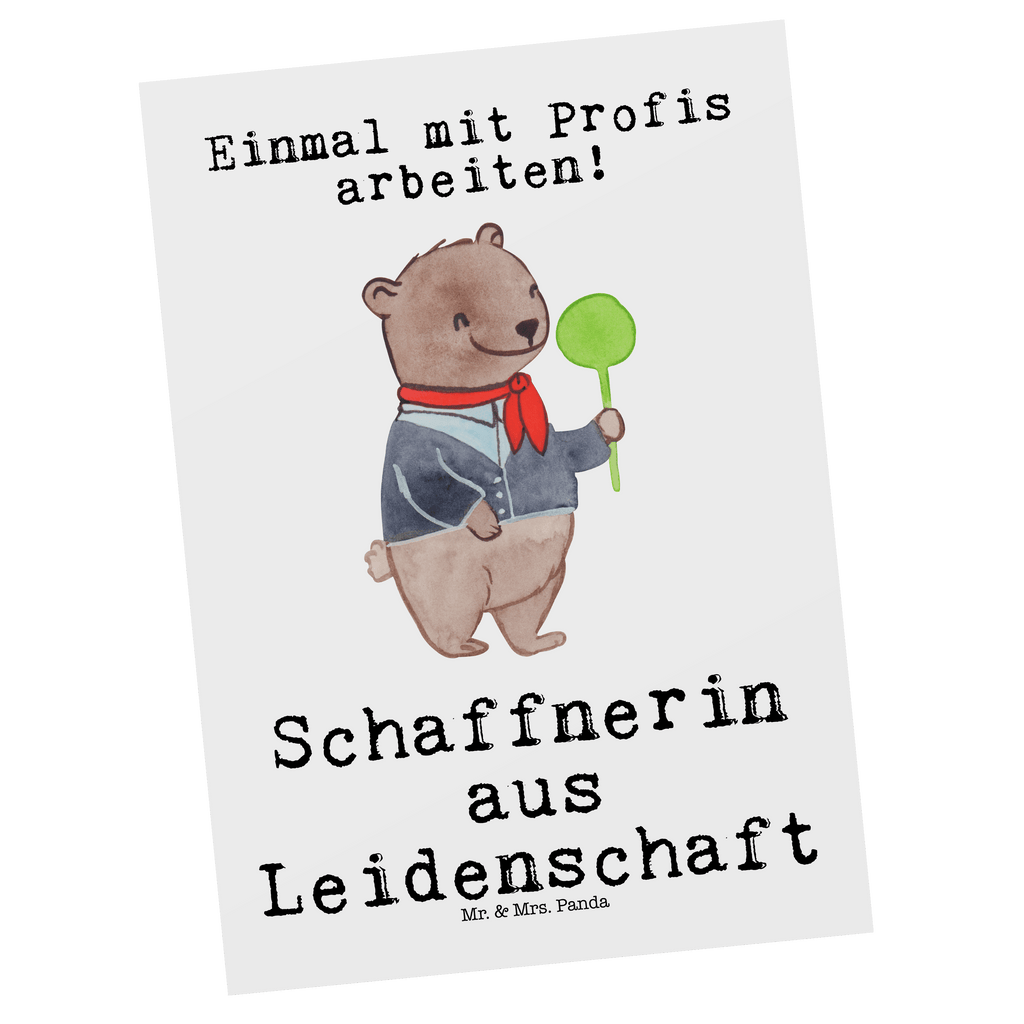 Postkarte Schaffnerin aus Leidenschaft Geschenkkarte, Grußkarte, Karte, Einladung, Ansichtskarte, Geburtstagskarte, Einladungskarte, Dankeskarte, Beruf, Ausbildung, Jubiläum, Abschied, Rente, Kollege, Kollegin, Geschenk, Schenken, Arbeitskollege, Mitarbeiter, Firma, Danke, Dankeschön