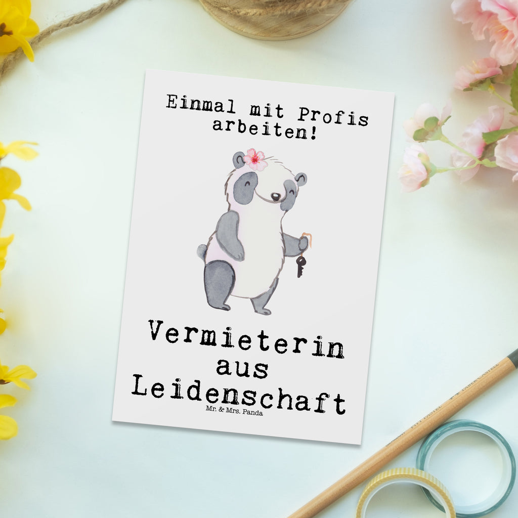 Postkarte Vermieterin aus Leidenschaft Geschenkkarte, Grußkarte, Karte, Einladung, Ansichtskarte, Geburtstagskarte, Einladungskarte, Beruf, Ausbildung, Jubiläum, Abschied, Rente, Kollege, Kollegin, Geschenk, Schenken, Arbeitskollege, Mitarbeiter, Firma, Danke, Dankeschön