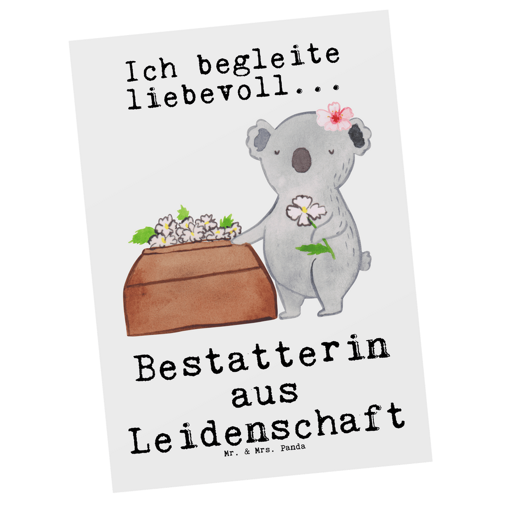Postkarte Bestatterin aus Leidenschaft Geschenkkarte, Grußkarte, Karte, Einladung, Ansichtskarte, Geburtstagskarte, Einladungskarte, Beruf, Ausbildung, Jubiläum, Abschied, Rente, Kollege, Kollegin, Geschenk, Schenken, Arbeitskollege, Mitarbeiter, Firma, Danke, Dankeschön