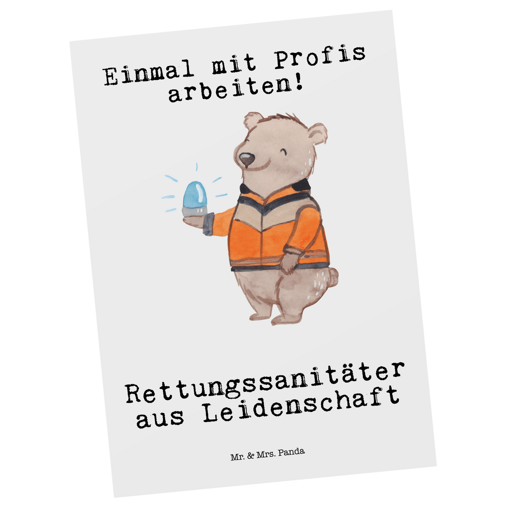 Postkarte Rettungssanitäter aus Leidenschaft Geschenkkarte, Grußkarte, Karte, Einladung, Ansichtskarte, Geburtstagskarte, Einladungskarte, Dankeskarte, Beruf, Ausbildung, Jubiläum, Abschied, Rente, Kollege, Kollegin, Geschenk, Schenken, Arbeitskollege, Mitarbeiter, Firma, Danke, Dankeschön