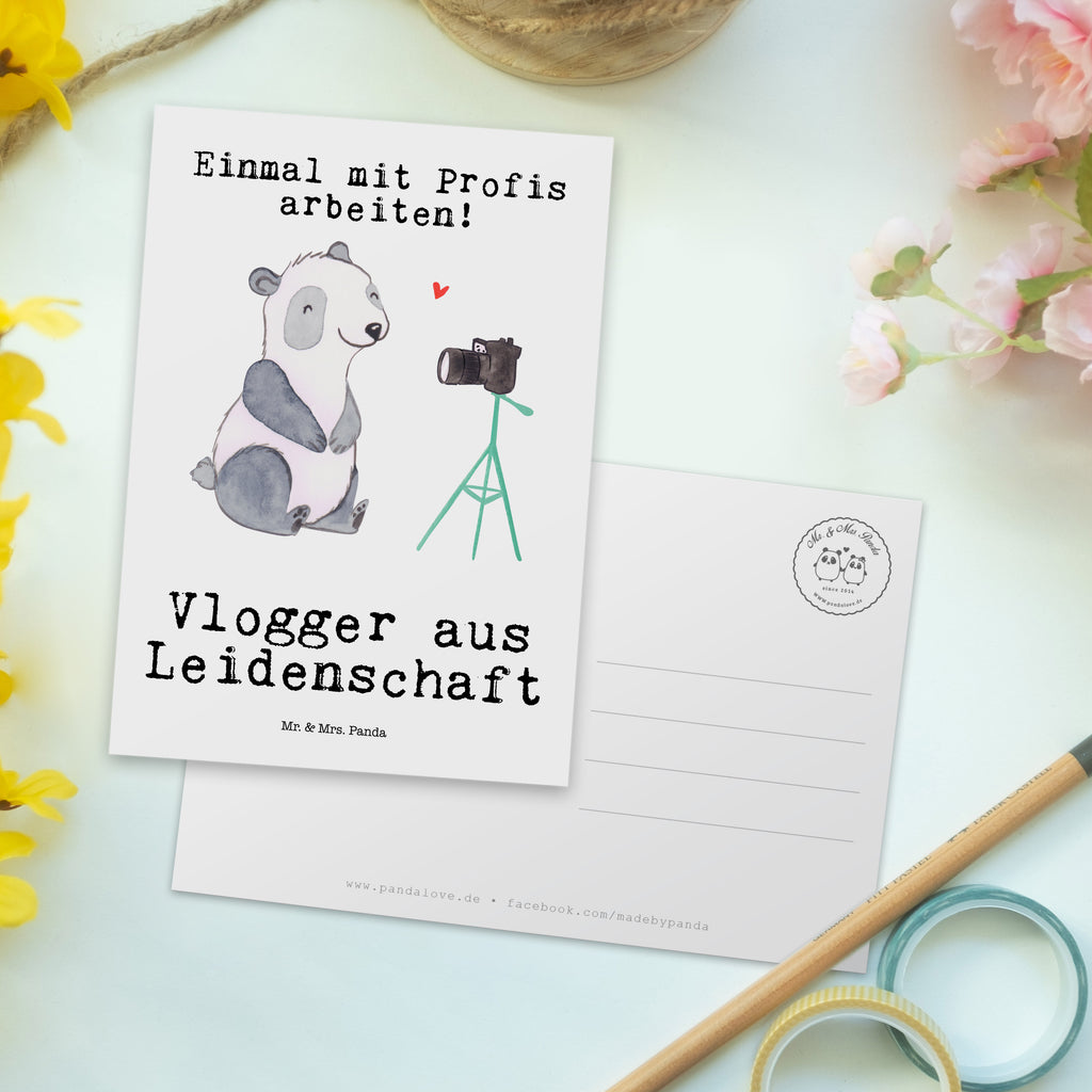 Postkarte Vlogger aus Leidenschaft Geschenkkarte, Grußkarte, Karte, Einladung, Ansichtskarte, Geburtstagskarte, Einladungskarte, Beruf, Ausbildung, Jubiläum, Abschied, Rente, Kollege, Kollegin, Geschenk, Schenken, Arbeitskollege, Mitarbeiter, Firma, Danke, Dankeschön