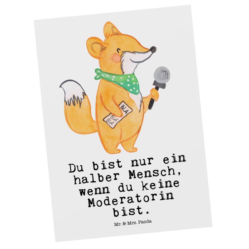 Postkarte Moderatorin mit Herz Geschenkkarte, Grußkarte, Karte, Einladung, Ansichtskarte, Geburtstagskarte, Einladungskarte, Dankeskarte, Beruf, Ausbildung, Jubiläum, Abschied, Rente, Kollege, Kollegin, Geschenk, Schenken, Arbeitskollege, Mitarbeiter, Firma, Danke, Dankeschön