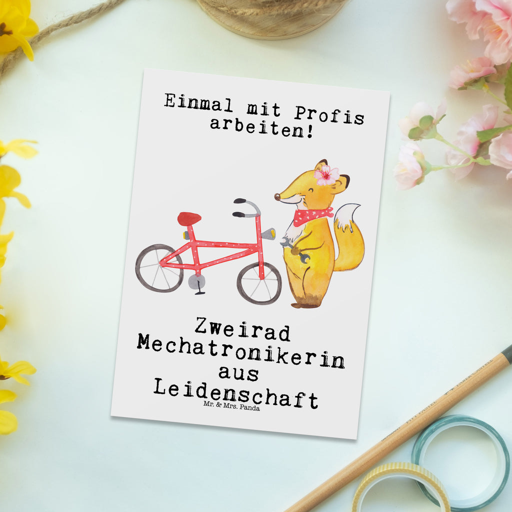 Postkarte Zweirad Mechatronikerin aus Leidenschaft Geschenkkarte, Grußkarte, Karte, Einladung, Ansichtskarte, Geburtstagskarte, Einladungskarte, Dankeskarte, Beruf, Ausbildung, Jubiläum, Abschied, Rente, Kollege, Kollegin, Geschenk, Schenken, Arbeitskollege, Mitarbeiter, Firma, Danke, Dankeschön