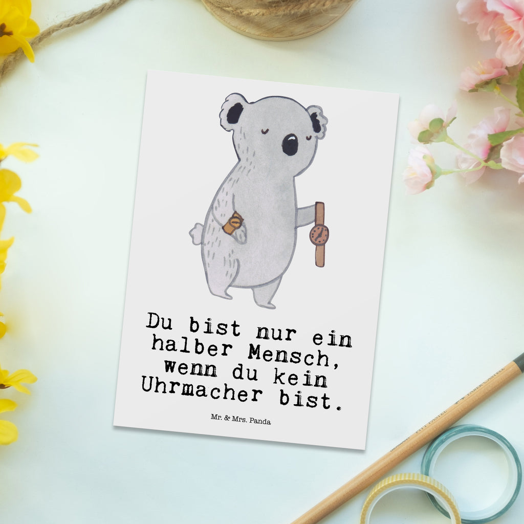 Postkarte Uhrmacher mit Herz Geschenkkarte, Grußkarte, Karte, Einladung, Ansichtskarte, Geburtstagskarte, Einladungskarte, Beruf, Ausbildung, Jubiläum, Abschied, Rente, Kollege, Kollegin, Geschenk, Schenken, Arbeitskollege, Mitarbeiter, Firma, Danke, Dankeschön