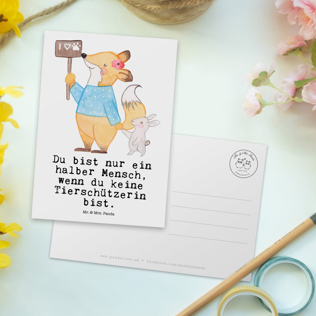 Postkarte Tierschützerin mit Herz Geschenkkarte, Grußkarte, Karte, Einladung, Ansichtskarte, Geburtstagskarte, Einladungskarte, Dankeskarte, Beruf, Ausbildung, Jubiläum, Abschied, Rente, Kollege, Kollegin, Geschenk, Schenken, Arbeitskollege, Mitarbeiter, Firma, Danke, Dankeschön