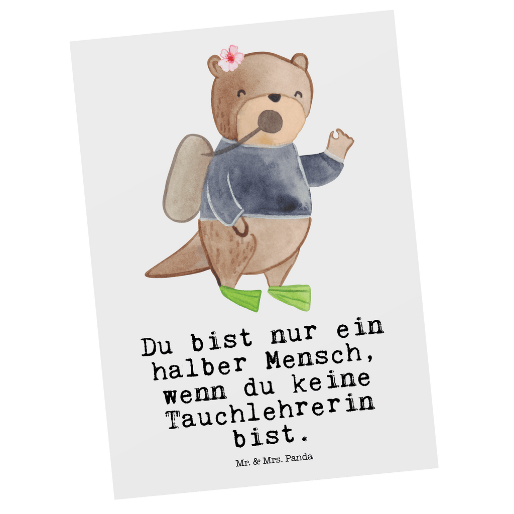 Postkarte Tauchlehrerin mit Herz Geschenkkarte, Grußkarte, Karte, Einladung, Ansichtskarte, Geburtstagskarte, Einladungskarte, Dankeskarte, Beruf, Ausbildung, Jubiläum, Abschied, Rente, Kollege, Kollegin, Geschenk, Schenken, Arbeitskollege, Mitarbeiter, Firma, Danke, Dankeschön