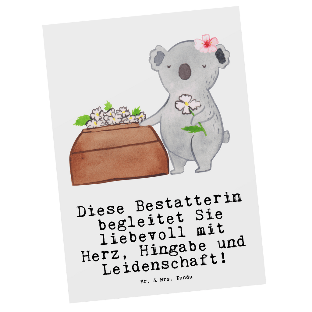 Postkarte Bestatterin mit Herz Geschenkkarte, Grußkarte, Karte, Einladung, Ansichtskarte, Geburtstagskarte, Einladungskarte, Dankeskarte, Beruf, Ausbildung, Jubiläum, Abschied, Rente, Kollege, Kollegin, Geschenk, Schenken, Arbeitskollege, Mitarbeiter, Firma, Danke, Dankeschön