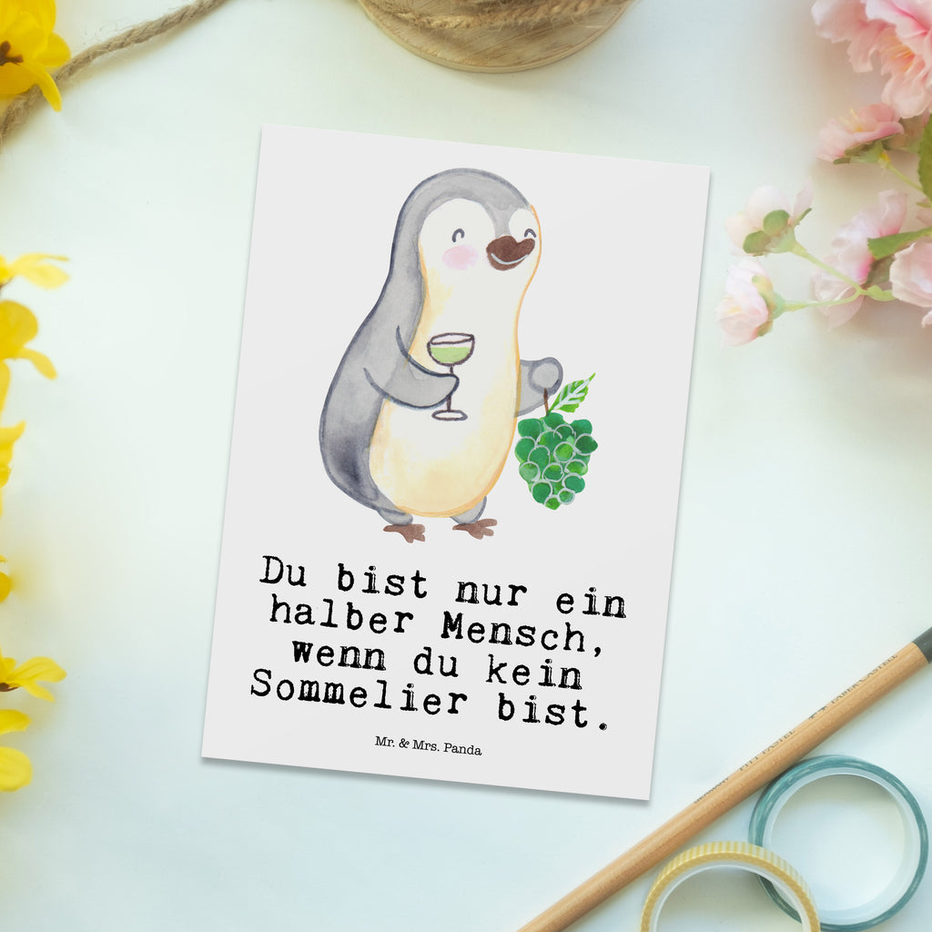 Postkarte Sommelier mit Herz Geschenkkarte, Grußkarte, Karte, Einladung, Ansichtskarte, Geburtstagskarte, Einladungskarte, Dankeskarte, Beruf, Ausbildung, Jubiläum, Abschied, Rente, Kollege, Kollegin, Geschenk, Schenken, Arbeitskollege, Mitarbeiter, Firma, Danke, Dankeschön