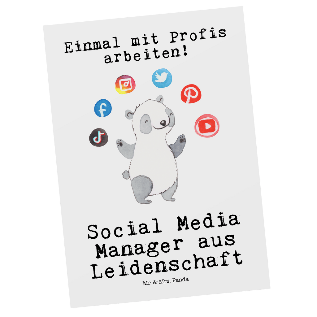 Postkarte Social Media Manager aus Leidenschaft Geschenkkarte, Grußkarte, Karte, Einladung, Ansichtskarte, Geburtstagskarte, Einladungskarte, Dankeskarte, Beruf, Ausbildung, Jubiläum, Abschied, Rente, Kollege, Kollegin, Geschenk, Schenken, Arbeitskollege, Mitarbeiter, Firma, Danke, Dankeschön
