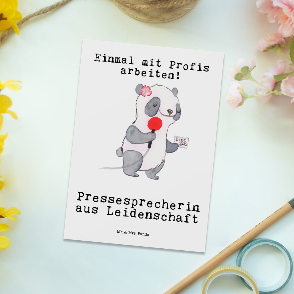 Postkarte Pressesprecherin aus Leidenschaft Geschenkkarte, Grußkarte, Karte, Einladung, Ansichtskarte, Geburtstagskarte, Einladungskarte, Dankeskarte, Beruf, Ausbildung, Jubiläum, Abschied, Rente, Kollege, Kollegin, Geschenk, Schenken, Arbeitskollege, Mitarbeiter, Firma, Danke, Dankeschön
