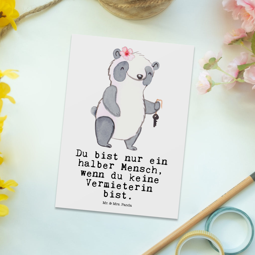 Postkarte Vermieterin mit Herz Geschenkkarte, Grußkarte, Karte, Einladung, Ansichtskarte, Geburtstagskarte, Einladungskarte, Beruf, Ausbildung, Jubiläum, Abschied, Rente, Kollege, Kollegin, Geschenk, Schenken, Arbeitskollege, Mitarbeiter, Firma, Danke, Dankeschön