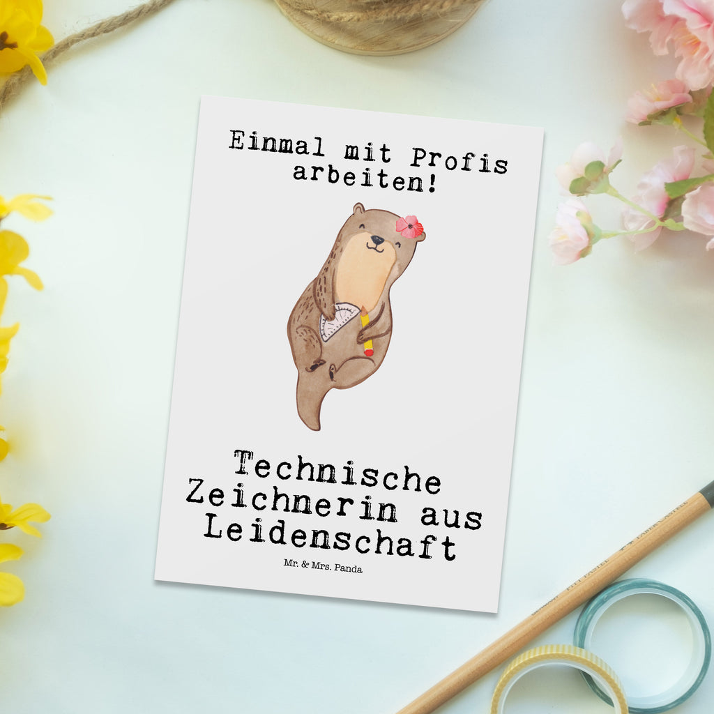 Postkarte Technische Zeichnerin aus Leidenschaft Geschenkkarte, Grußkarte, Karte, Einladung, Ansichtskarte, Geburtstagskarte, Einladungskarte, Beruf, Ausbildung, Jubiläum, Abschied, Rente, Kollege, Kollegin, Geschenk, Schenken, Arbeitskollege, Mitarbeiter, Firma, Danke, Dankeschön