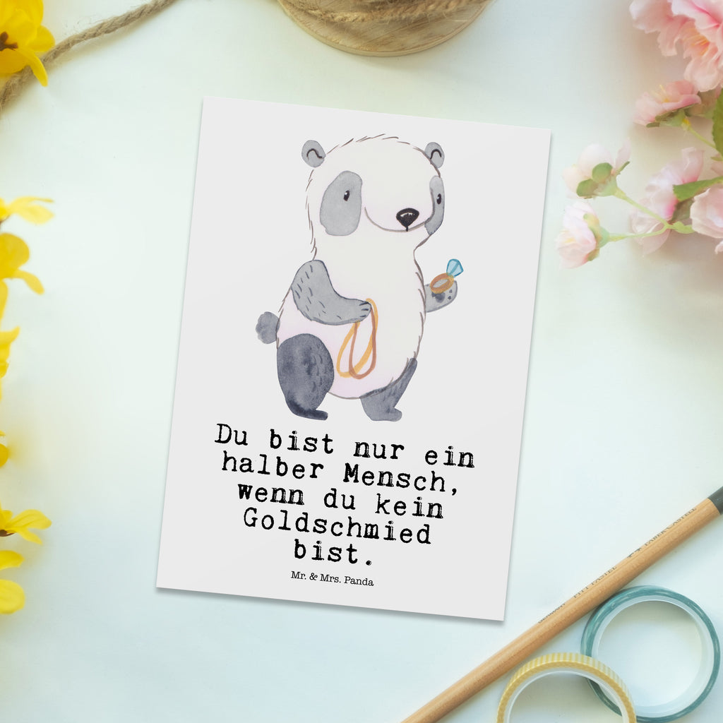 Postkarte Goldschmied mit Herz Geschenkkarte, Grußkarte, Karte, Einladung, Ansichtskarte, Geburtstagskarte, Einladungskarte, Dankeskarte, Beruf, Ausbildung, Jubiläum, Abschied, Rente, Kollege, Kollegin, Geschenk, Schenken, Arbeitskollege, Mitarbeiter, Firma, Danke, Dankeschön, Juwelier, Goldschmied, Schmied, Schmuckwarenhändler, Schmuckgeschäft, Eröffnung