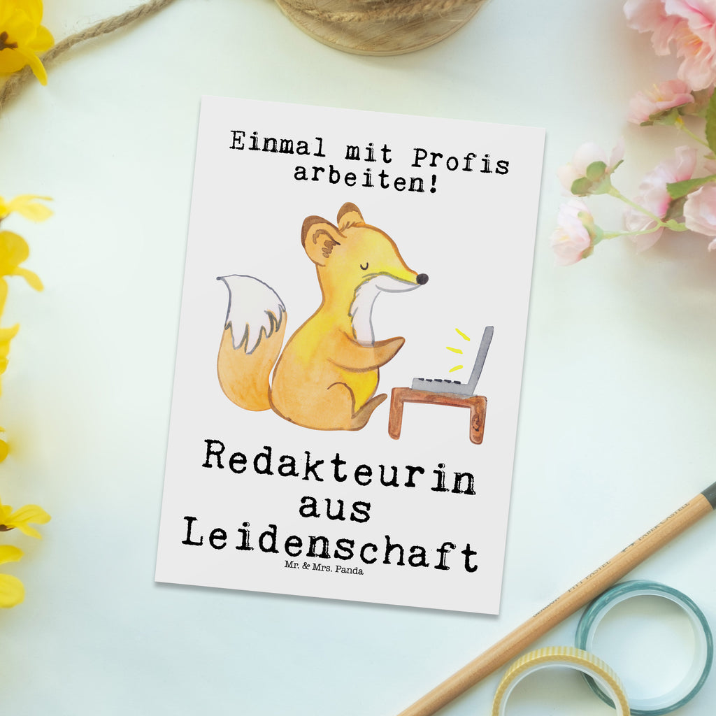 Postkarte Redakteurin aus Leidenschaft Geschenkkarte, Grußkarte, Karte, Einladung, Ansichtskarte, Geburtstagskarte, Einladungskarte, Beruf, Ausbildung, Jubiläum, Abschied, Rente, Kollege, Kollegin, Geschenk, Schenken, Arbeitskollege, Mitarbeiter, Firma, Danke, Dankeschön, Online, Redakteurin, Referentin, Journalistin