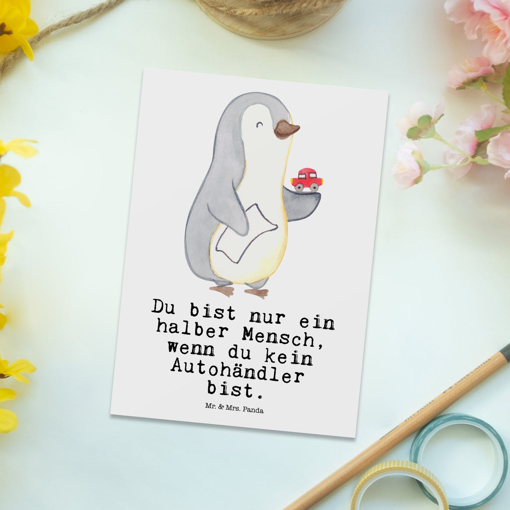 Postkarte Autohändler mit Herz Geschenkkarte, Grußkarte, Karte, Einladung, Ansichtskarte, Geburtstagskarte, Einladungskarte, Dankeskarte, Beruf, Ausbildung, Jubiläum, Abschied, Rente, Kollege, Kollegin, Geschenk, Schenken, Arbeitskollege, Mitarbeiter, Firma, Danke, Dankeschön, Autohändler, Eröffnung Autohaus, Autohandel, Gebrauchtwagenhändler, Autoverkäufer
