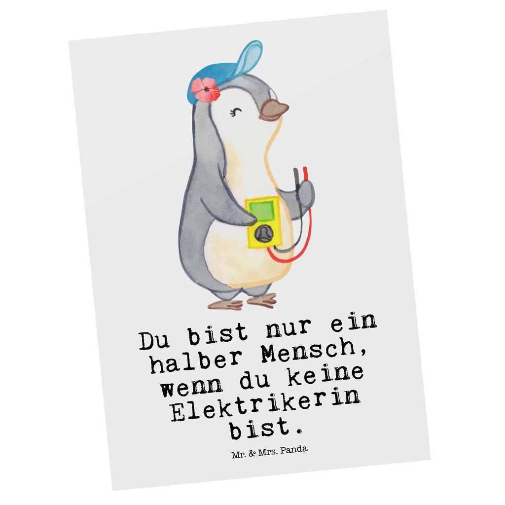Postkarte Elektrikerin mit Herz Geschenkkarte, Grußkarte, Karte, Einladung, Ansichtskarte, Geburtstagskarte, Einladungskarte, Dankeskarte, Beruf, Ausbildung, Jubiläum, Abschied, Rente, Kollege, Kollegin, Geschenk, Schenken, Arbeitskollege, Mitarbeiter, Firma, Danke, Dankeschön, Elektrikerin, Elektronmonteurin, Elektrotechnikerin, Elektroinstallateurin, Elektromeisterin, Gesellenprüfung