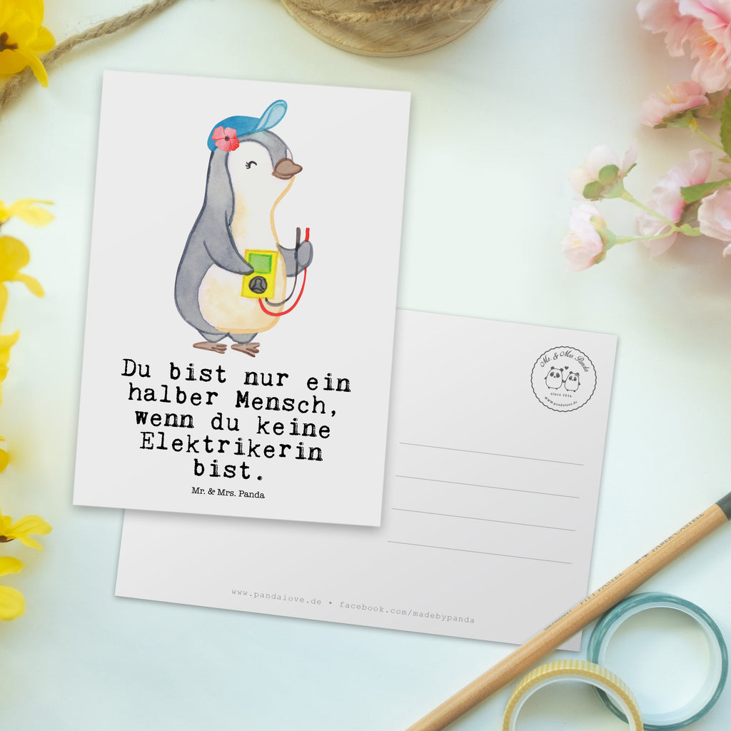 Postkarte Elektrikerin mit Herz Geschenkkarte, Grußkarte, Karte, Einladung, Ansichtskarte, Geburtstagskarte, Einladungskarte, Dankeskarte, Beruf, Ausbildung, Jubiläum, Abschied, Rente, Kollege, Kollegin, Geschenk, Schenken, Arbeitskollege, Mitarbeiter, Firma, Danke, Dankeschön, Elektrikerin, Elektronmonteurin, Elektrotechnikerin, Elektroinstallateurin, Elektromeisterin, Gesellenprüfung