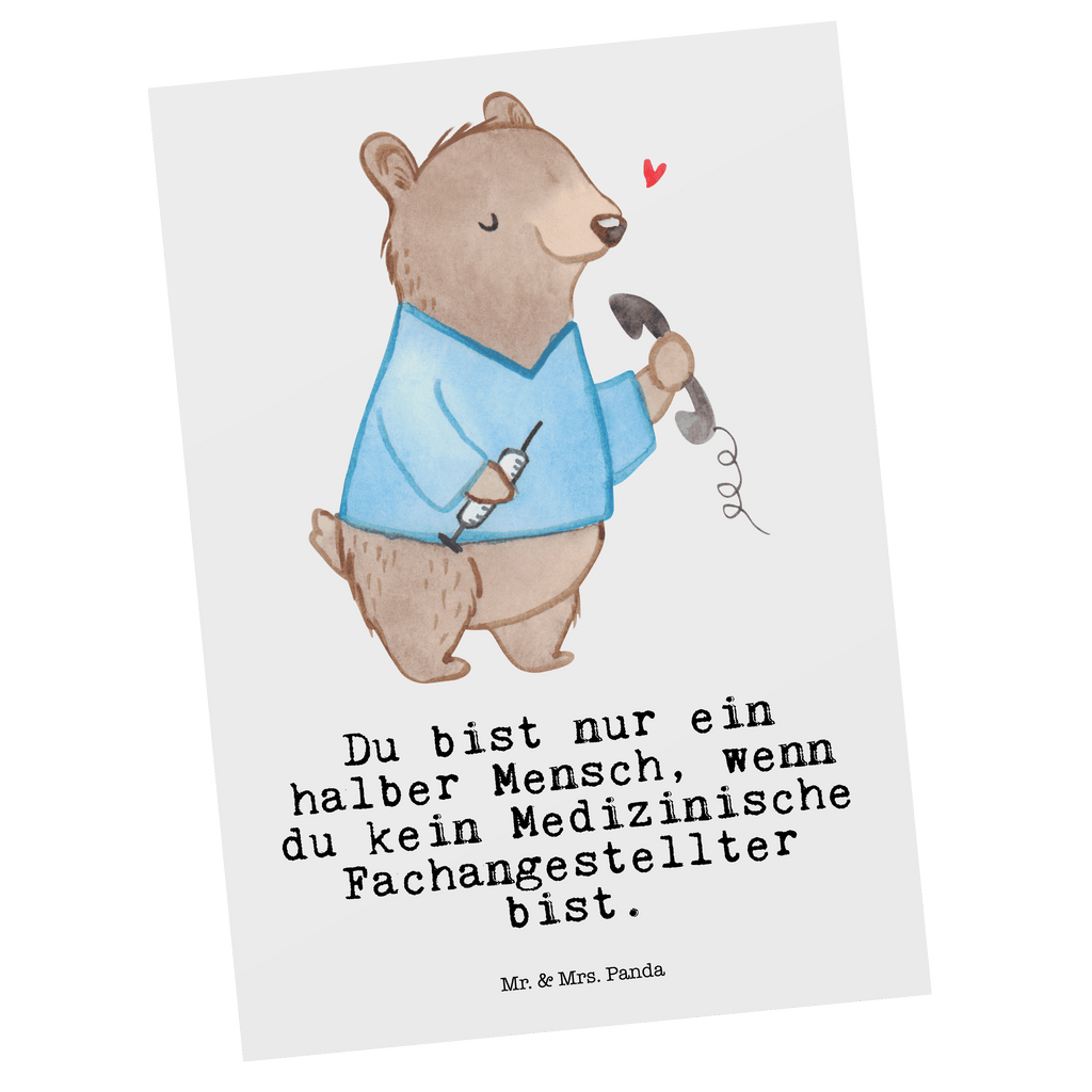 Postkarte Medizinische Fachangestellter mit Herz Geschenkkarte, Grußkarte, Karte, Einladung, Ansichtskarte, Geburtstagskarte, Einladungskarte, Dankeskarte, Beruf, Ausbildung, Jubiläum, Abschied, Rente, Kollege, Kollegin, Geschenk, Schenken, Arbeitskollege, Mitarbeiter, Firma, Danke, Dankeschön, Arzthelfer, Medizinischer Fachangestellter, Sprechstundenhilfe