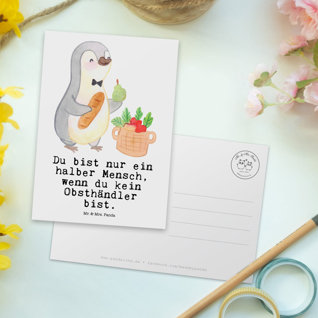 Postkarte Obsthändler mit Herz Geschenkkarte, Grußkarte, Karte, Einladung, Ansichtskarte, Geburtstagskarte, Einladungskarte, Beruf, Ausbildung, Jubiläum, Abschied, Rente, Kollege, Kollegin, Geschenk, Schenken, Arbeitskollege, Mitarbeiter, Firma, Danke, Dankeschön, Obsthändler, Obstverkäufer, Wochenmarkthändler, Obstbauer, Obst- und Gemüsehändler, Obstplantage