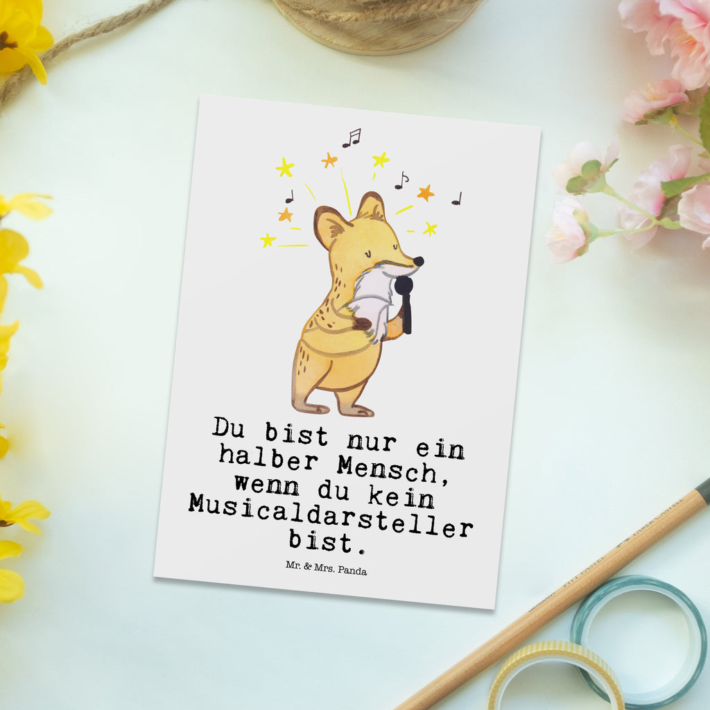 Postkarte Musicaldarsteller mit Herz Geschenkkarte, Grußkarte, Karte, Einladung, Ansichtskarte, Geburtstagskarte, Einladungskarte, Beruf, Ausbildung, Jubiläum, Abschied, Rente, Kollege, Kollegin, Geschenk, Schenken, Arbeitskollege, Mitarbeiter, Firma, Danke, Dankeschön