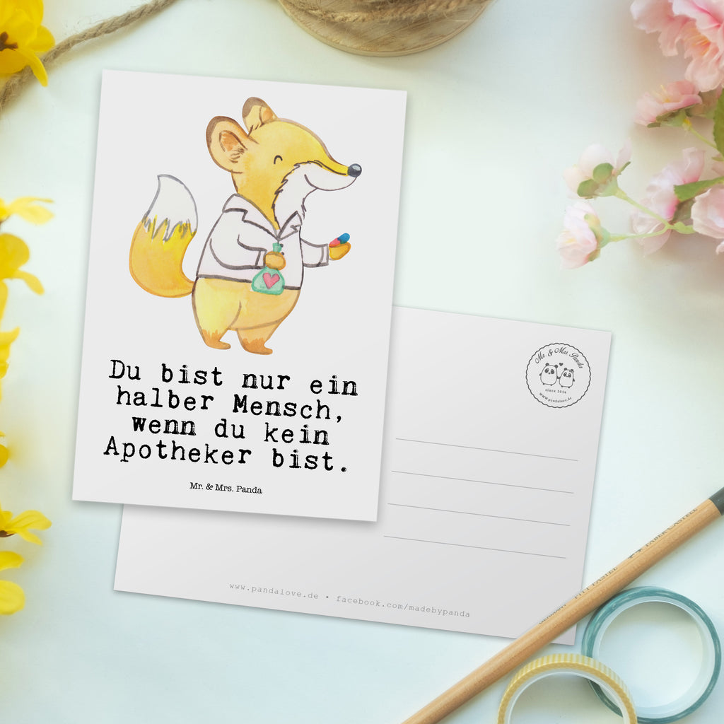 Postkarte Apotheker mit Herz Geschenkkarte, Grußkarte, Karte, Einladung, Ansichtskarte, Geburtstagskarte, Einladungskarte, Dankeskarte, Beruf, Ausbildung, Jubiläum, Abschied, Rente, Kollege, Kollegin, Geschenk, Schenken, Arbeitskollege, Mitarbeiter, Firma, Danke, Dankeschön, Apotheker, Pharmazie, Staatsexamen, Approbation, Eröffnung Apotheke