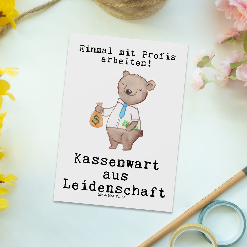 Postkarte Kassenwart aus Leidenschaft Geschenkkarte, Grußkarte, Karte, Einladung, Ansichtskarte, Geburtstagskarte, Einladungskarte, Dankeskarte, Beruf, Ausbildung, Jubiläum, Abschied, Rente, Kollege, Kollegin, Geschenk, Schenken, Arbeitskollege, Mitarbeiter, Firma, Danke, Dankeschön, Kassenwart, Schatzmeister, Verein