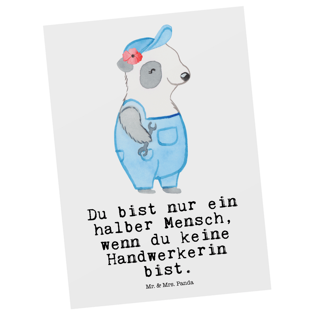 Postkarte Handwerkerin mit Herz Geschenkkarte, Grußkarte, Karte, Einladung, Ansichtskarte, Geburtstagskarte, Einladungskarte, Beruf, Ausbildung, Jubiläum, Abschied, Rente, Kollege, Kollegin, Geschenk, Schenken, Arbeitskollege, Mitarbeiter, Firma, Danke, Dankeschön, Handwerkerin, Gesellenprüfung, Handwerksbetrieb, Werkstatt