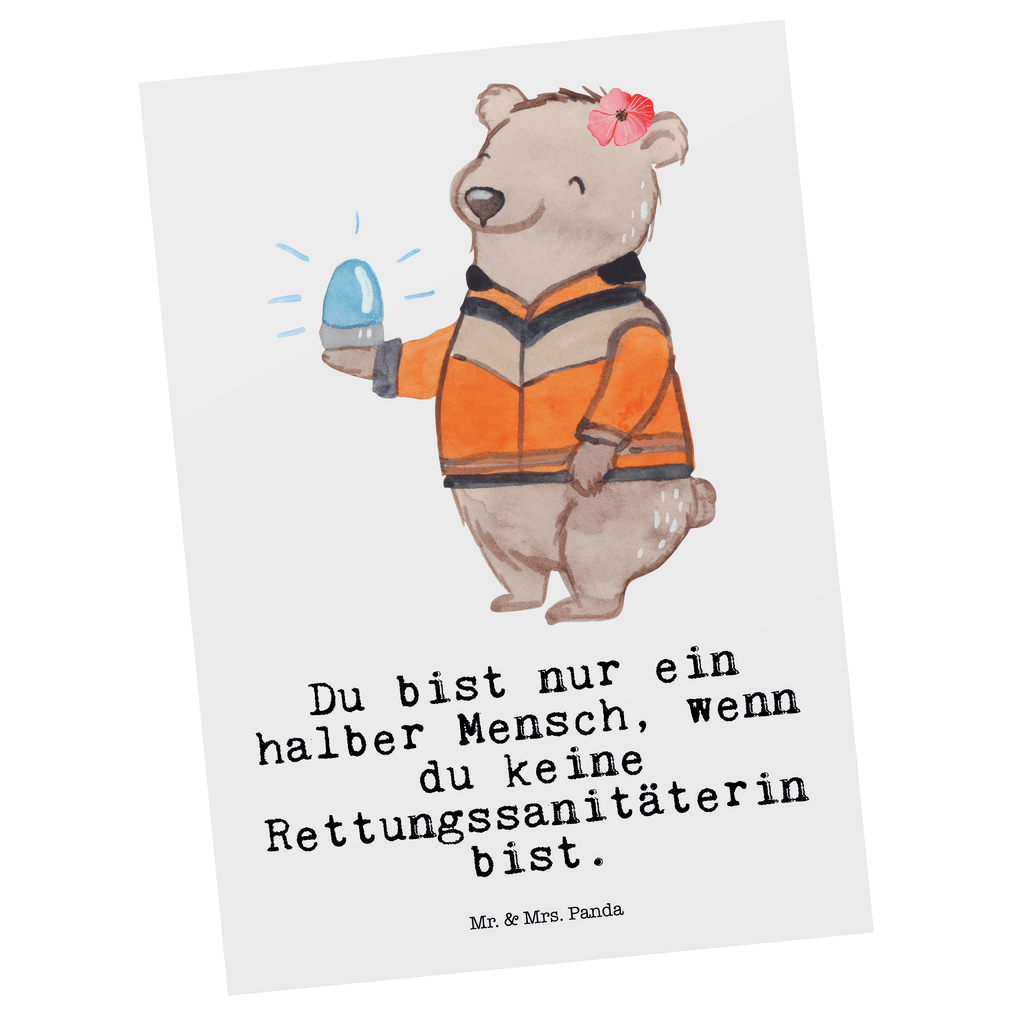 Postkarte Rettungssanitäterin mit Herz Geschenkkarte, Grußkarte, Karte, Einladung, Ansichtskarte, Geburtstagskarte, Einladungskarte, Dankeskarte, Beruf, Ausbildung, Jubiläum, Abschied, Rente, Kollege, Kollegin, Geschenk, Schenken, Arbeitskollege, Mitarbeiter, Firma, Danke, Dankeschön